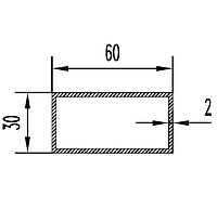 Прямоугольная труба 60х30х2 мм