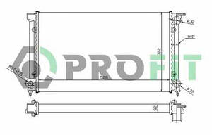 Радіатор охолодження Volkswagen Golf 83-91, Jetta 84-91 (1.8 L, 1.6 D) Profit