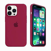 Силиконовый чехол матовый бордовый, для iPhone 14 Pro