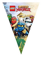 Флажки вымпелы Ниндзяго "NINJAGO". Длина 2,5 метра