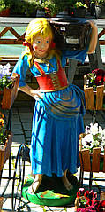 Садова фігура дівчина з корзиною H100см квіткарка