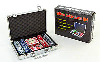 Набор для покера 200 фишек в алюминиевом кейсе Poker Game Set 2056: фишки с номиналом, вес 11,5г