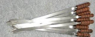 Шампур для тандира довгий із дерев'яною ручкою