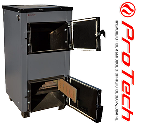 Котел твердопаливний Protech TTП-12 на дровах тривалого горіння з плитою й чавунними колосниками