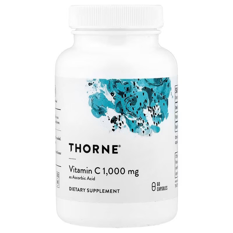 Аскорбінова кислота, Ascorbic Acid, Thorne, вітамін С, 60 капсул