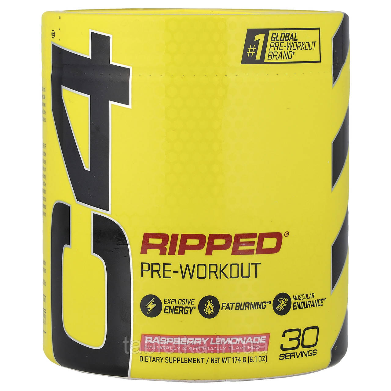C4 / Cellucor, C4 Ripped, передтренувальний прийом, малиновий лимонад, 174 г (6,1 унції)
