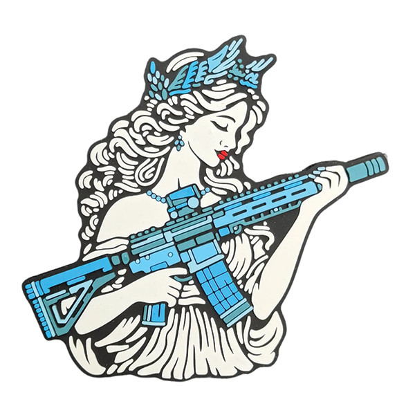 ПВХ патч «ДЕВЧИНА АФИНА» blue