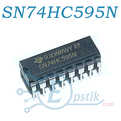 SN74HC595N 8-и бітовий зсувний регістр DIP16