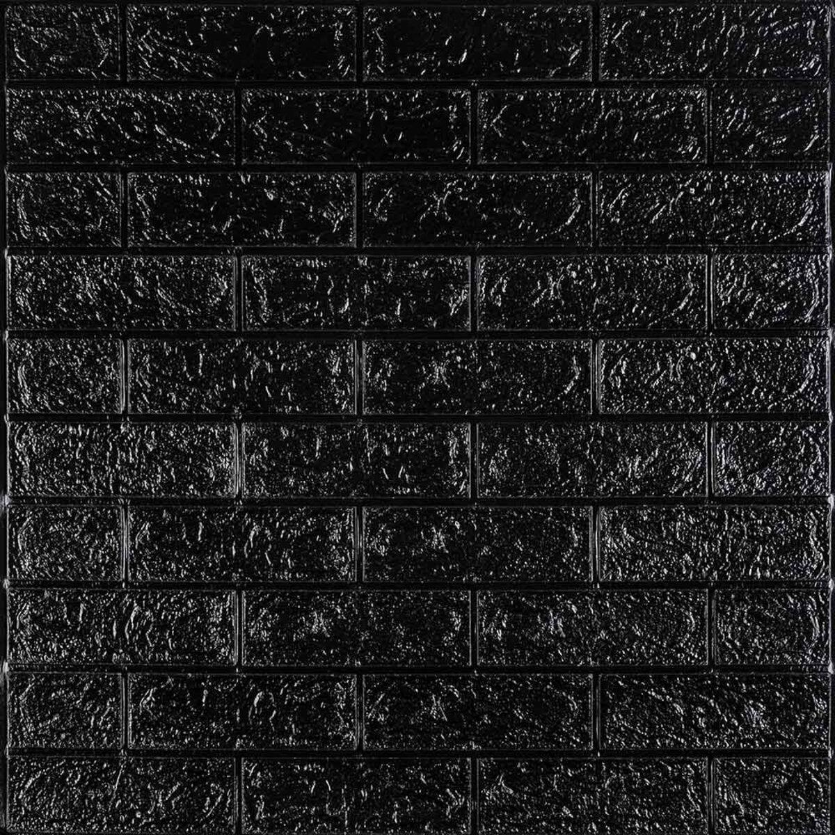 3D панель самоклеюча 700х770х5мм цегла Чорний (019-5) SW-00000151