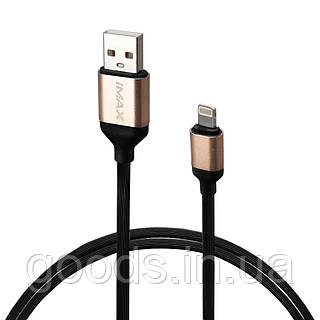 Кабель USB 3.0 to Lightning 2.4A 2м iMax Black