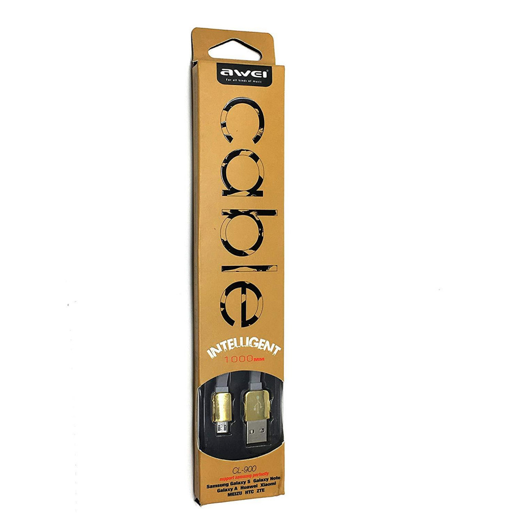 Кабель Micro USB 2A 1м Awei CL-900 сірий, фото 1