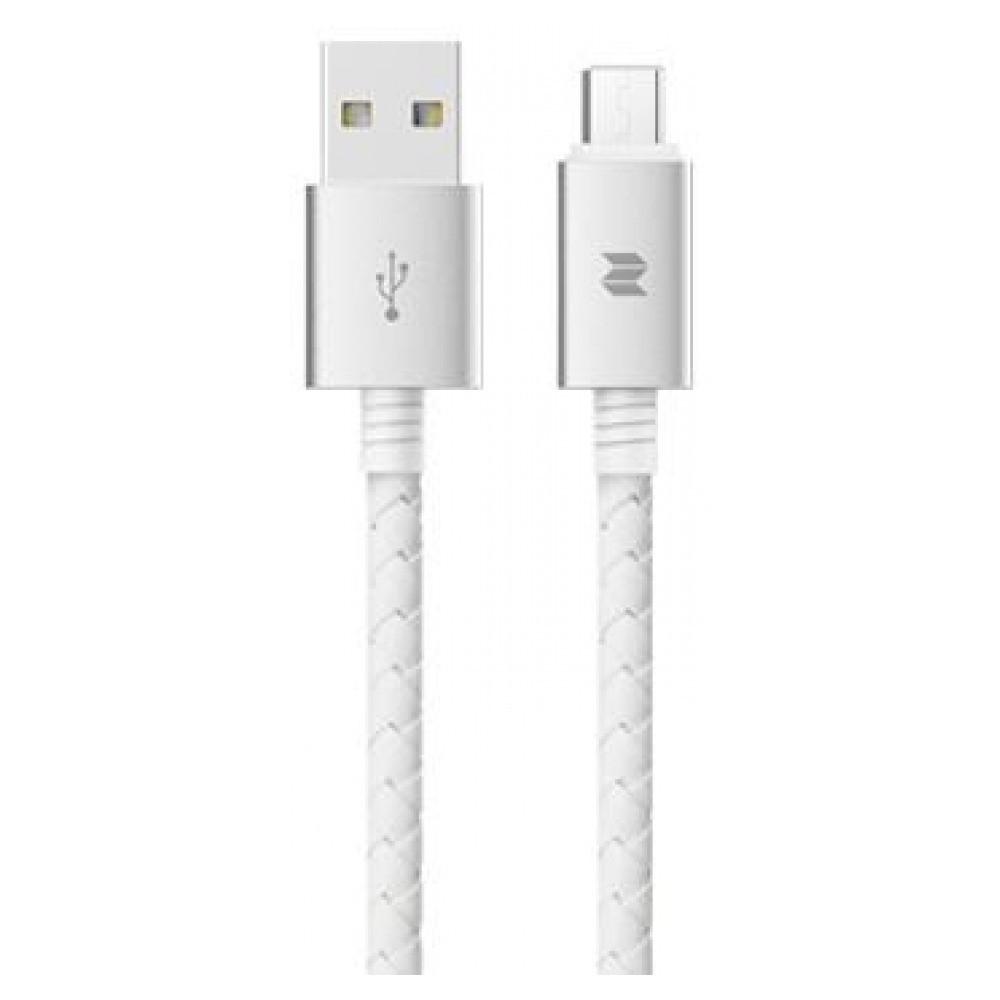 Кабель Micro USB 2.4A (1m) iMax Leather White | Зарядний пристрій для смартфонів та планшетів, фото 1