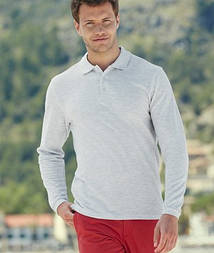 Чоловіча футболка поло з довгим рукавом Fruit of the Loom, 100% бавовна