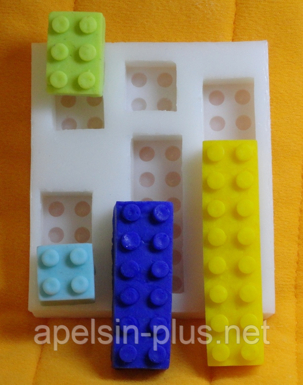 Молд силіконовий для мастики та шоколаду Лего набір 8,0 см 7,2 см, фото 1