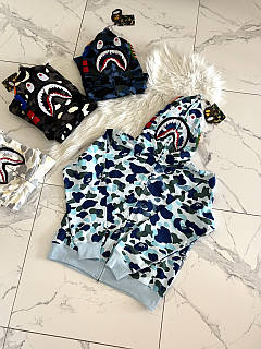 Bape Shark Fullzip Camo Light Blue WTK9