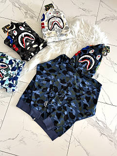 Bape Shark Fullzip Camo Blue M WTK9