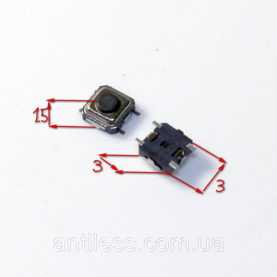 Кнопка ТАКТОВА SMD 4 PIN 3*3*1.5 3x3x1.5 мм