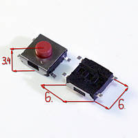 КНОПКА SMD 4 PIN 6*6*3.4 6x6x3.4 мм