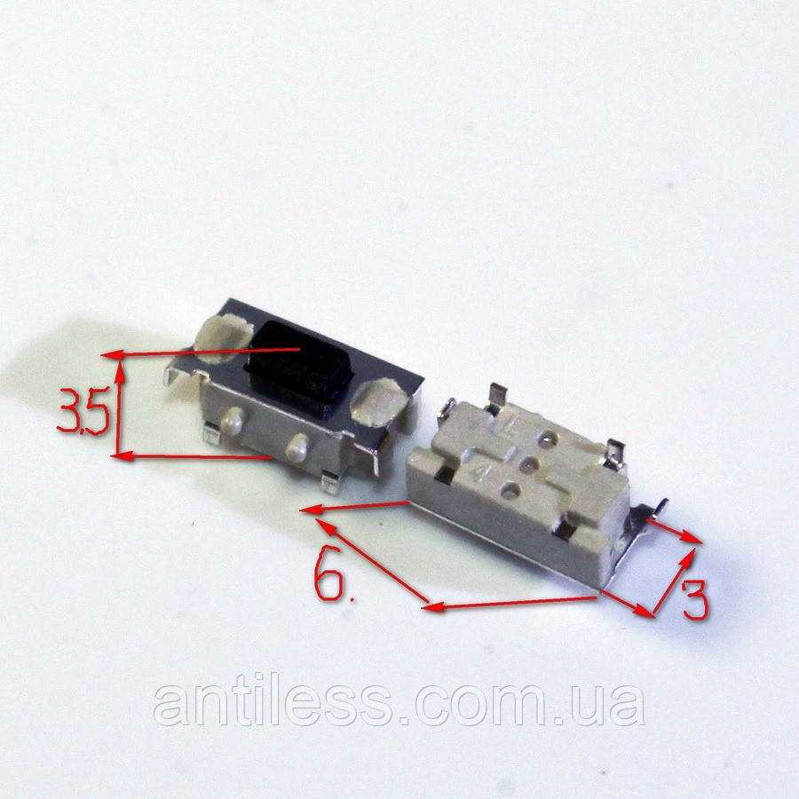 Кнопка БІЧНА SMD 2 PIN 3*6*3.5 3x6x3.5 мм