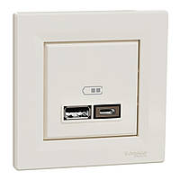 Розетка USB A+C 2,4 А 12 Вт цвет кремовый Asfora EPH2700323 Schneider Electric 15181