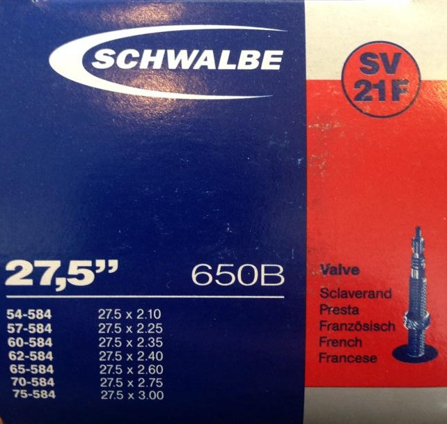 Камера 27,5" (54/75-584) Schwalbe SV21F Extra Light 40mm EK
