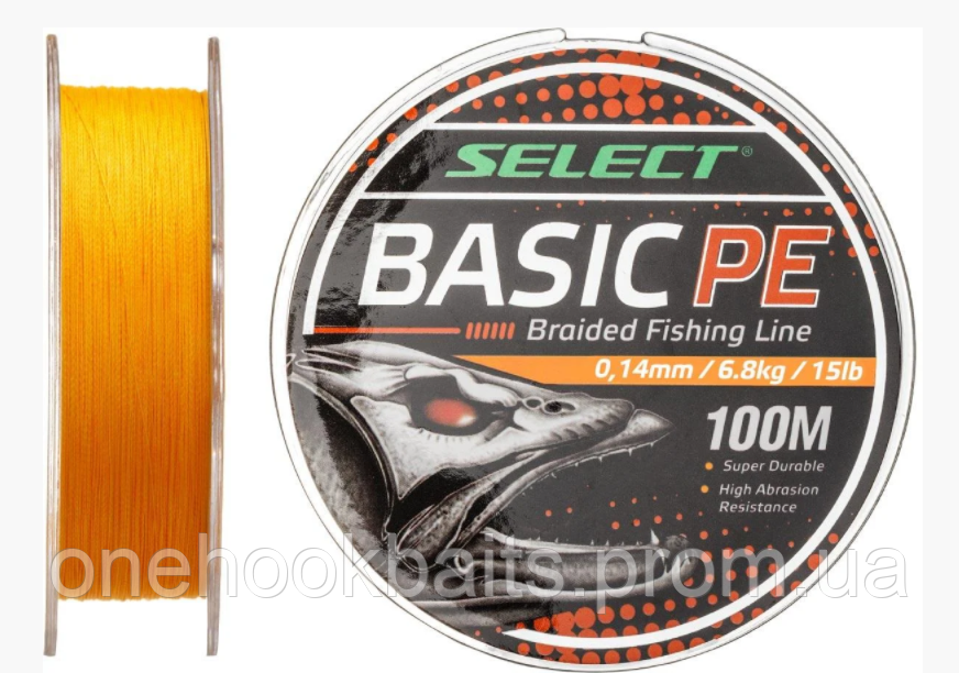 Шнур Select Basic PE 100m (помаранч.) 0.10mm 10LB/4.8kg