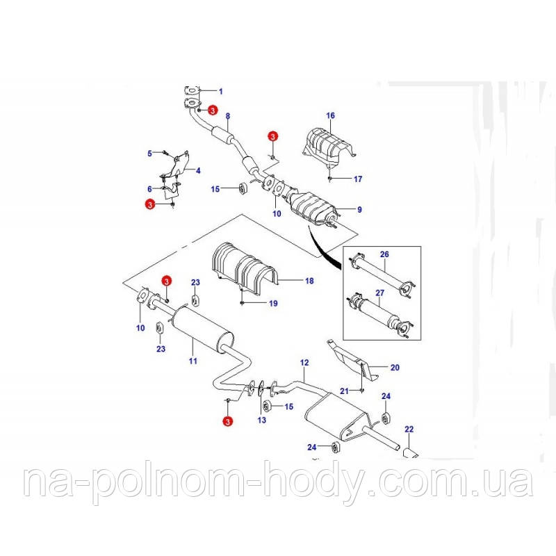 Гайка шпильки випускного колектора та приймальної труби Ланос, Авео Корея, фото 1