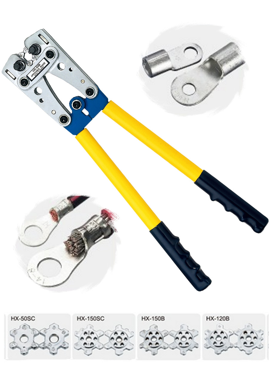 Обтискні кліщі механічні для силових наконечників HX-120В