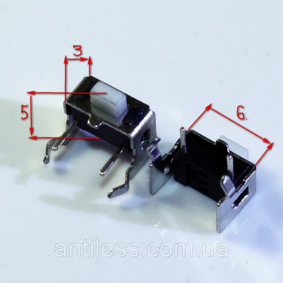 Кнопка БІЧНА 2 PIN DIP 3*6*5 3x6x5 мм