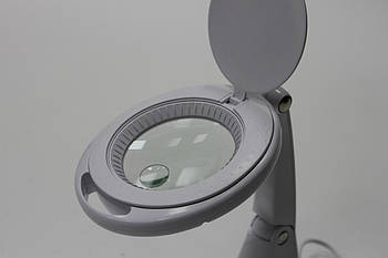 Лампа-лупа настільна LS-2015H LED — 3+12 діоптрій (біла)