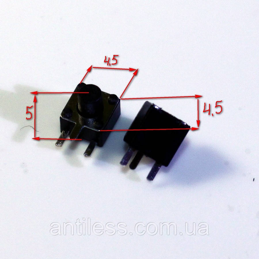 Кнопка БІЧНА 3 PIN 4.5*4.5*5 4.5x4.5x5 мм