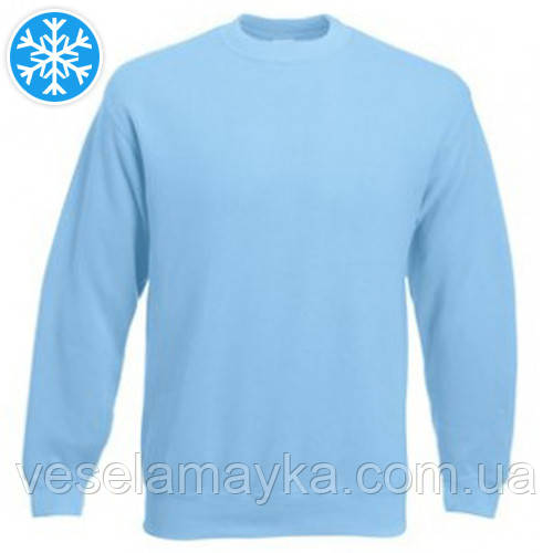 Утеплена чоловіча толстовка небесно-блакитного кольору, фото 1