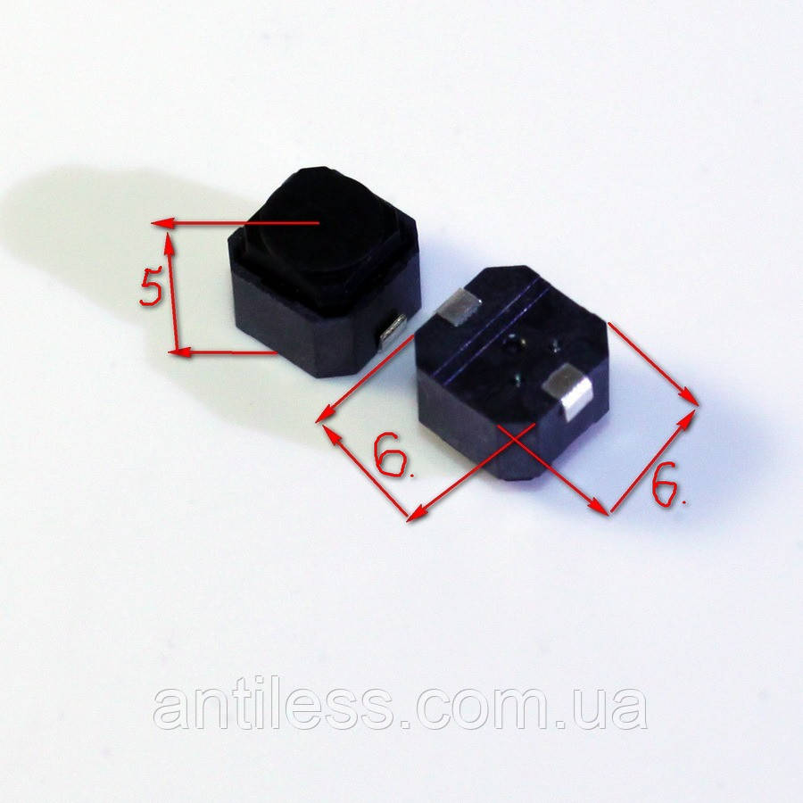 КНОПКА ТИХАЯ SMD 6*6*5 6x6x5 мм - фото 1 - id-p527179997