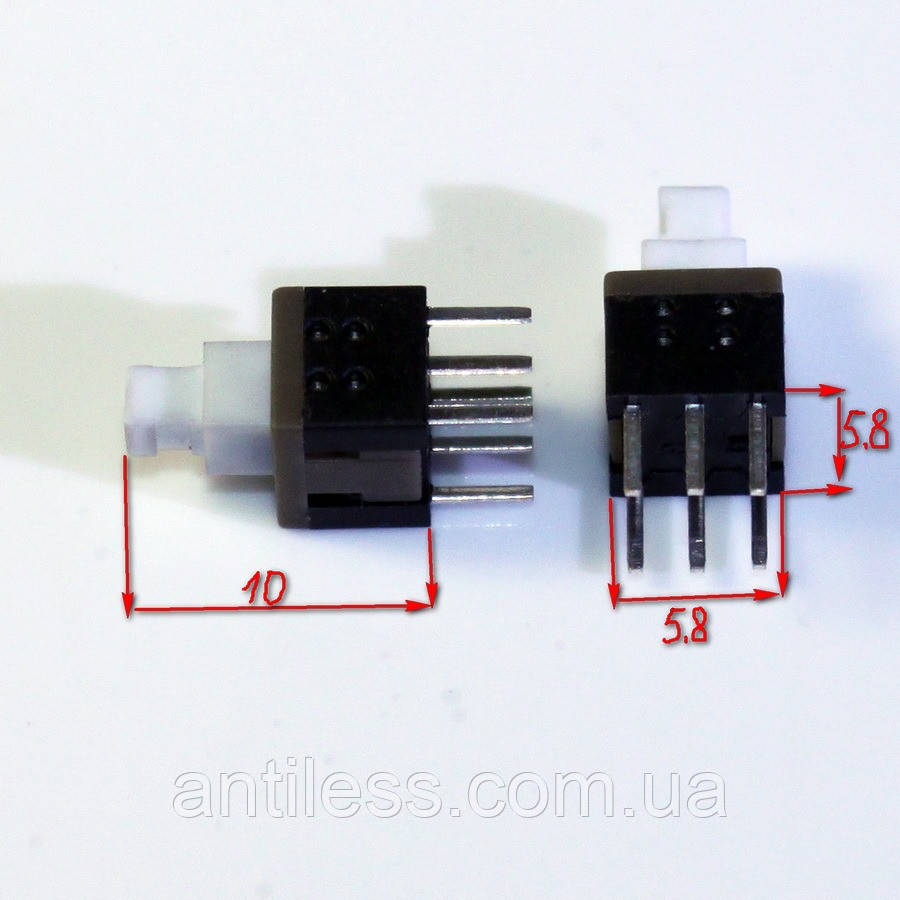 Кнопка З ФІКСАЦІЄЮ 6 PIN 5.8*5.8*10 5.8х5.8х10 мм