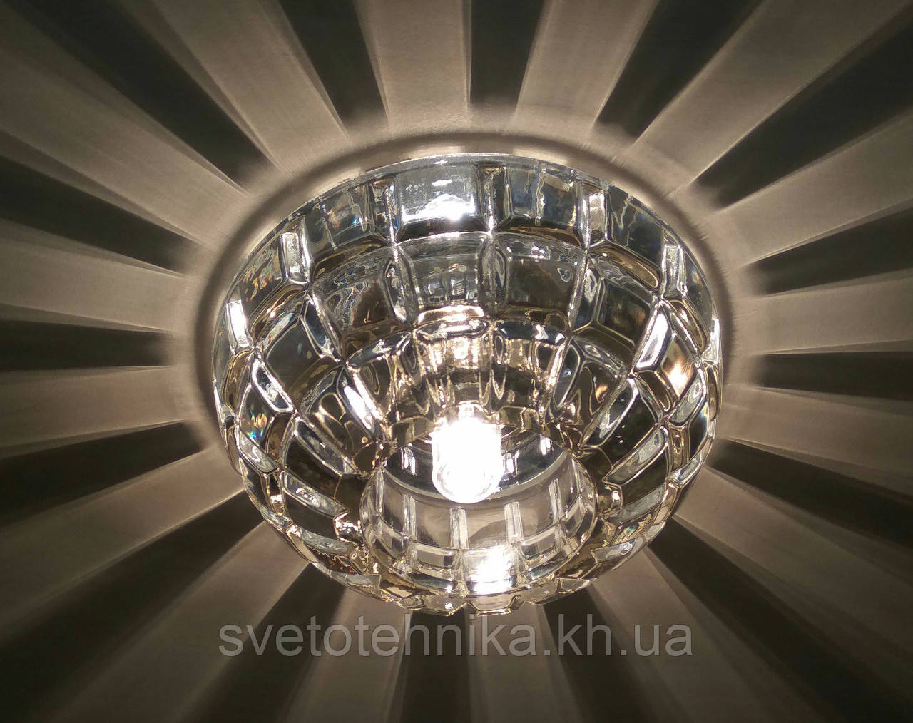 Встраиваемый декоративный точечный светильник с кристаллом K9 Feron JD87 прозрачный хром - фото 4 - id-p526852446