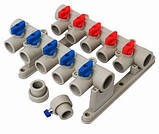 Колектор поліпропіленовий Kalde на 5 виходу RED&BLUE, фото 2