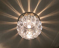 Встраиваемый декоративный точечный светильник с кристаллом Feron JD93 прозрачный матовый золото