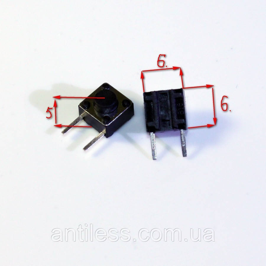 Кнопка БІЧНА 2 PIN 6*6*5 6x6x5 мм
