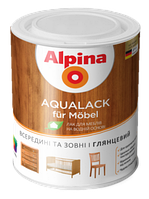 Лак для меблів Alpina Aqualack fur Möbel/шовковисто-матовий, 2,5 л.