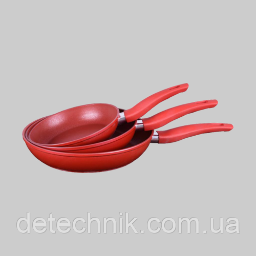 Набір сковорідок Royalty Line Red RL-FR3D 3 pcs, фото 1