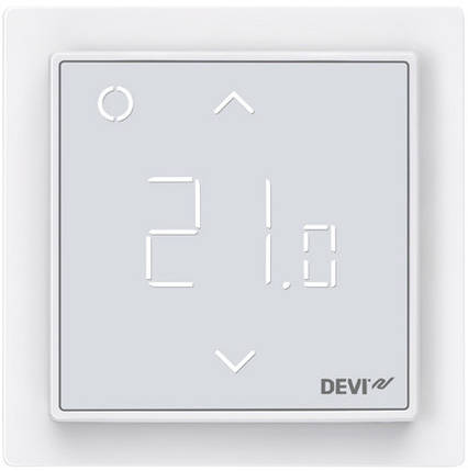 Wi-fi сенсорний програмований регулятор для теплої підлоги DEVIreg Smart (білий) з датчиками підлоги і повітря, фото 2