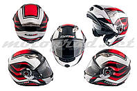 Шлем трансформер LS2 FF370 красно-белый + солнцезащитные очки