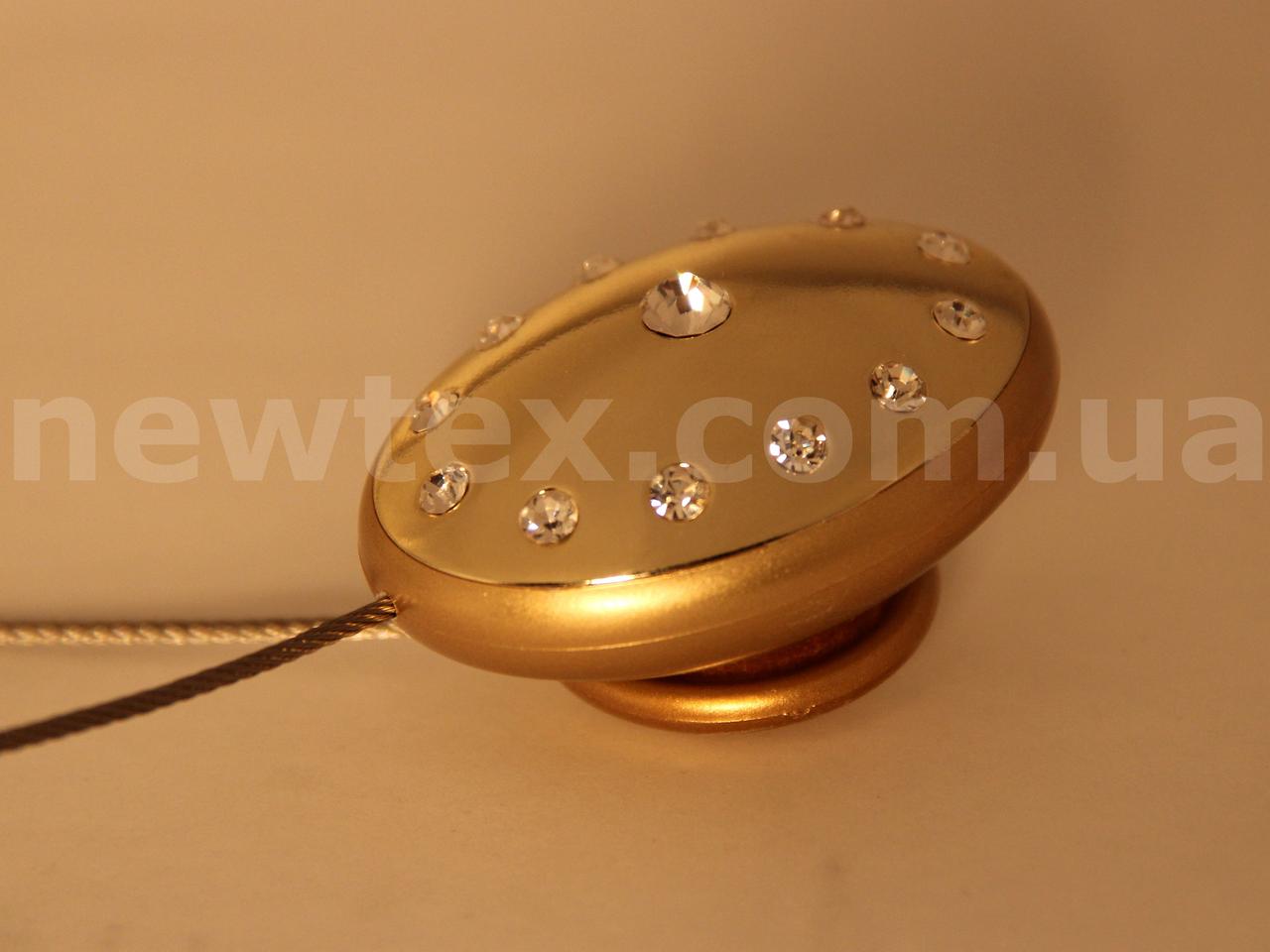 Магніт для штор Овал зі стразами золото