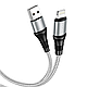 Кабель Data Hoco X50 Lightning 1м 2.4A черный из нейлона и алюминия для зарядки и передачи данных - фото 5 - id-p3211818817
