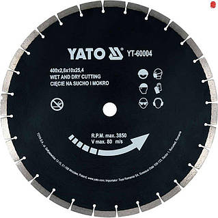 Диск алмазный сегментный для бетона YATO 400 мм 25 4 мм 3 6 мм для резки и обработки бетона