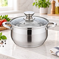 Кастрюля Benson из нержавеющей стали + крышка 2,9л BN-596 Ø18 см