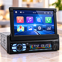 Автомагнитола 7150G GPS 1DIN / Магнитола с Bluetooth и выездным экраном 7" / Автомагнитола сенсорная+2 пульта