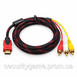 Компонентный Видео Кабель HDMI  3RCA Тюльпан 1,5 м
