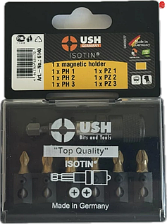 Набор бит для отвертки Isotin 7 деталей магнитный держатель PH1 PH2 PH3 PZ1 PZ2 PZ3 для работы с крепежом