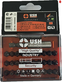 Набор бит для отвертки USH Industry 31 элемент Torx HEX Spaner Try-wing для ремонта и сборки оборудования